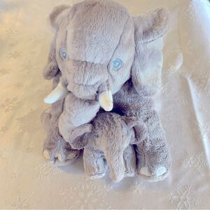 IKEA Elephant with Tusks & Baby Stuffed Animal 14”Stuffie Extra Soft NWOT